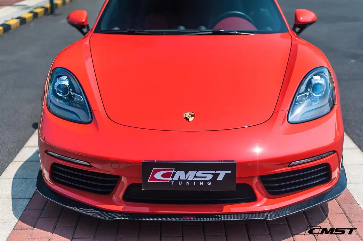 Cmst Carbon Fiber Front Lip Ver.1 For Porsche 718 Boxster / Cayman 2016-2020 1
