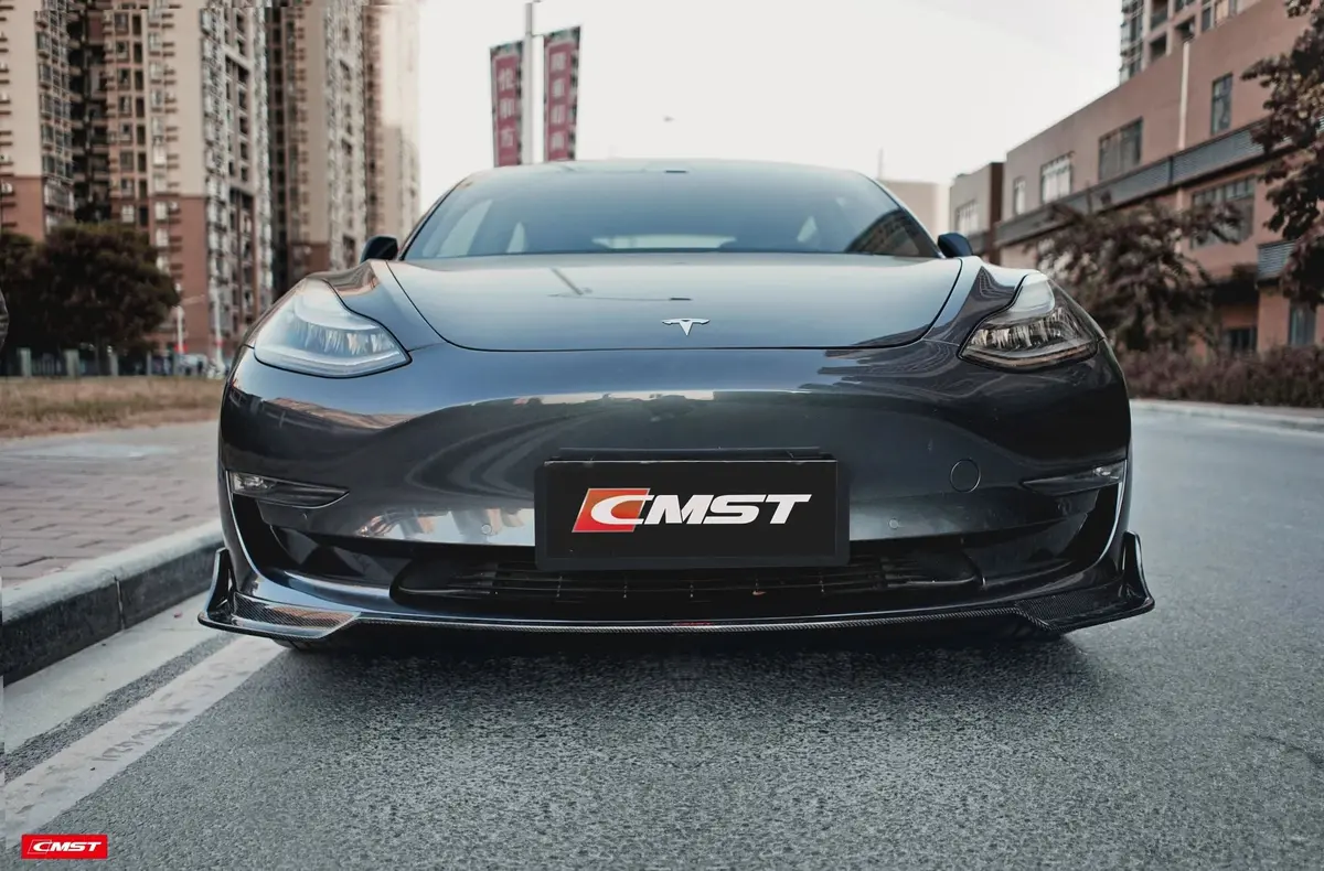 Cmst Tesla Model 3 Carbon Fiber Front Lip Ver.1 1