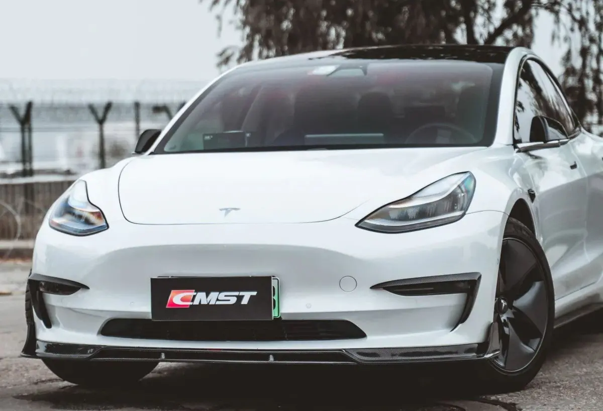 Cmst Tesla Model 3 Carbon Fiber Front Lip Ver.2 1