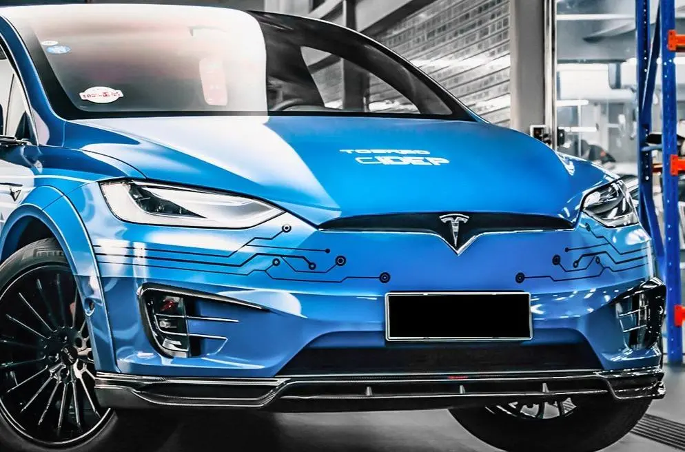 Cmst Carbon Fiber Front Lip Spoiler For Tesla Model X 2016-2021 1