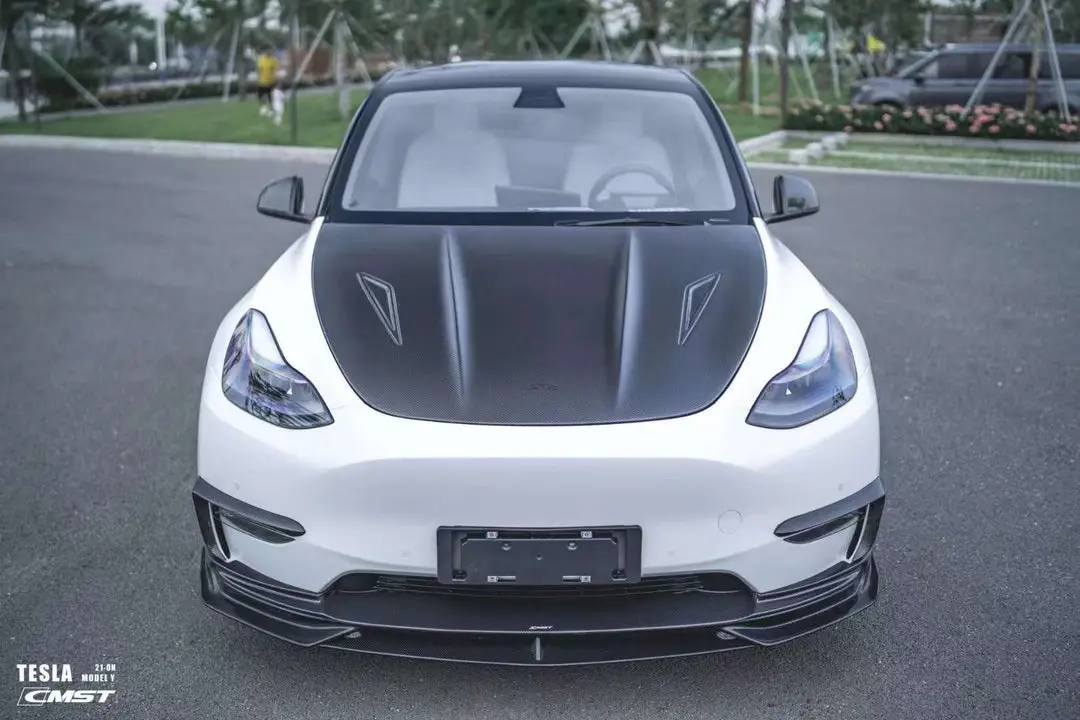 Cmst Carbon Fiber Front Hood Bonnet Type B For Tesla Model Y 1