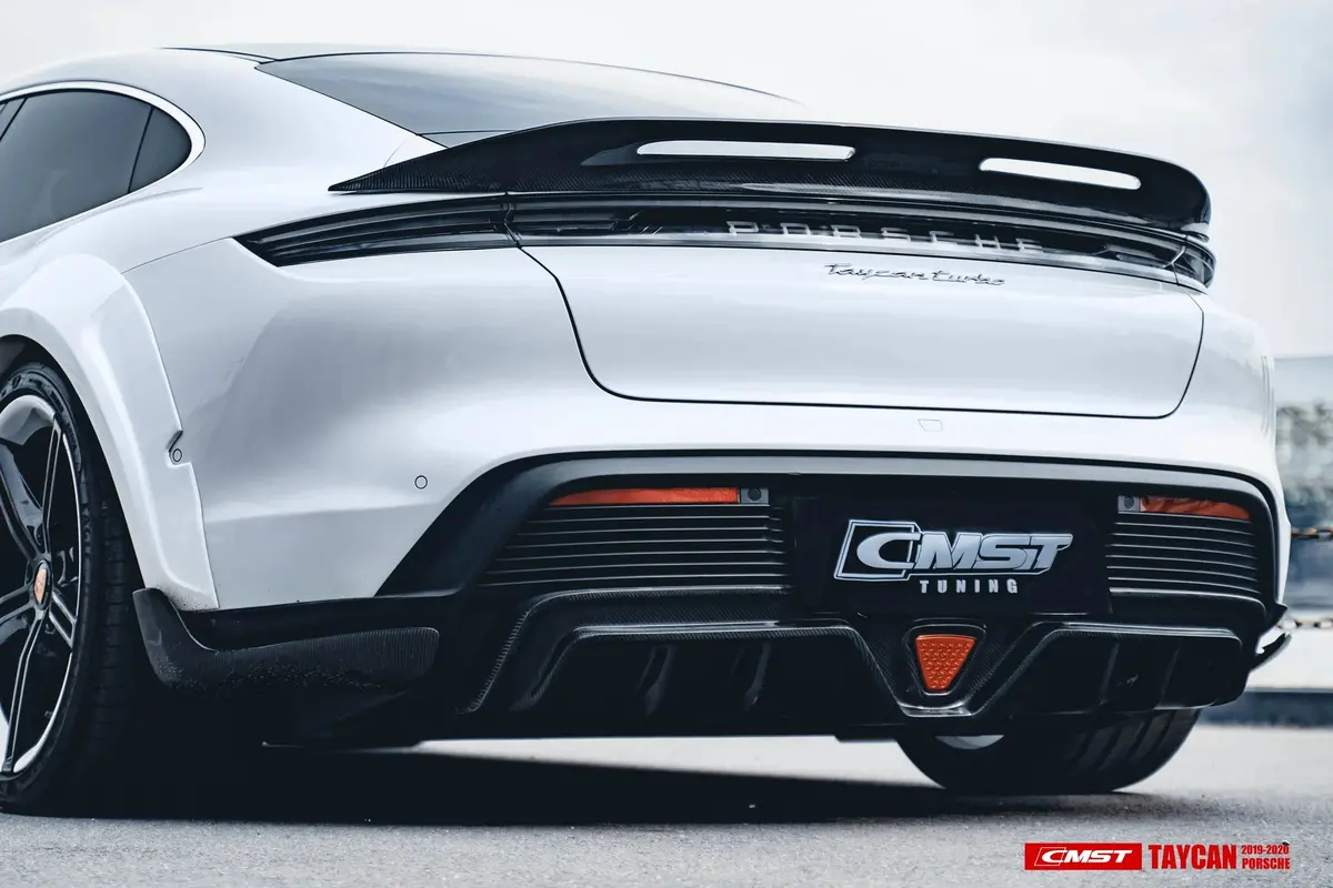 Cmst Tuning Carbon Fiber Rear Diffuser & Canards For Porsche Taycan Turbo & Turbo S 1