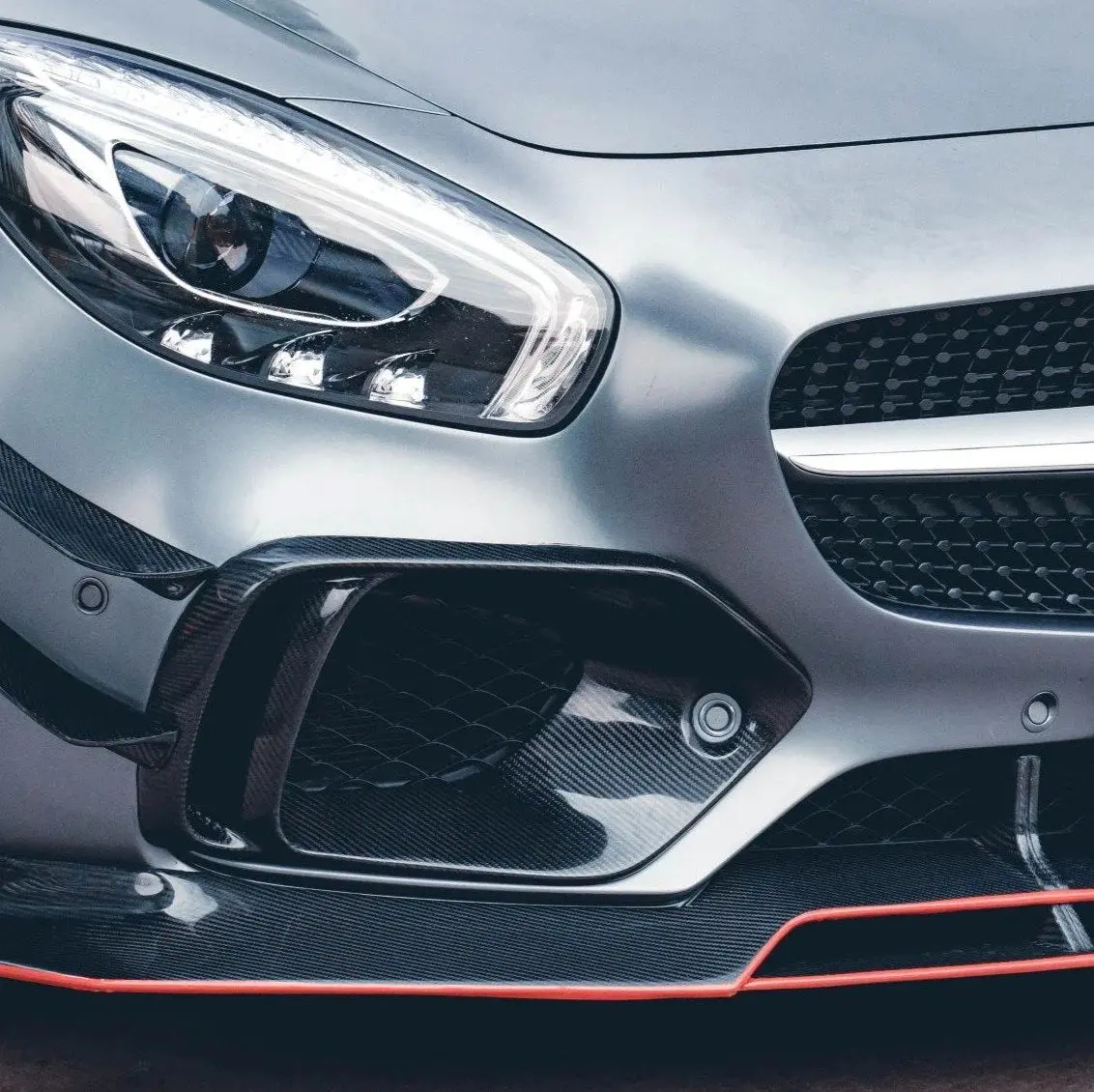 Cmst Tuning Carbon Fiber Front Intake Vent Trim Cover For Mercedes-Benz C190 Amg Gt / Gts 2015-2017 1