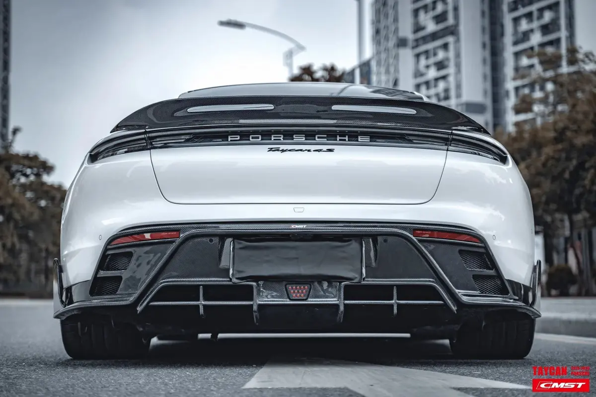 Cmst Tuning Carbon Fiber Rear Diffuser & Canards For Porsche Taycan Base & 4S 1