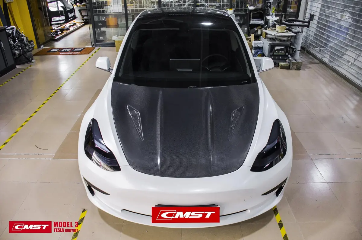 Cmst Tuning Carbon Fiber Hood Ver.2 For Tesla Model 3 2019-2023 1