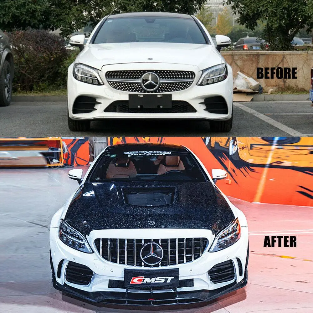Cmst Tuning Carbon Fiber Glass Hood For Mercedes-Benz 2015-2020 W205 C300 C43 C-Class Sedan / C205 Coupe Ver.2 1