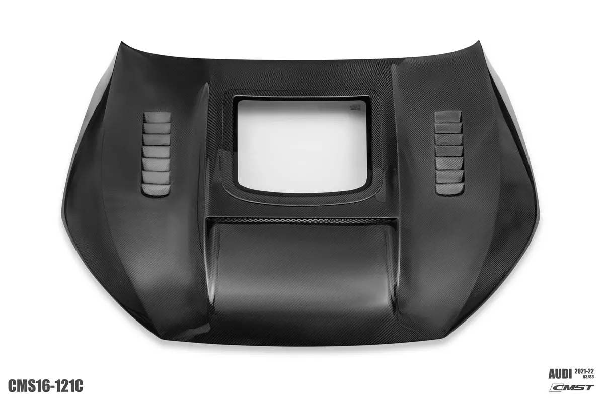 Cmst Tuning Tempered Glass Transparent Carbon Fiber Hood Bonnet Ver.1 For Audi Rs3 S3 A3 8Y 2021+ 4