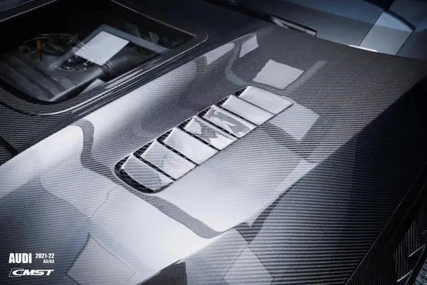 Cmst Tuning Tempered Glass Transparent Carbon Fiber Hood Bonnet Ver.1 For Audi Rs3 S3 A3 8Y 2021+ 5