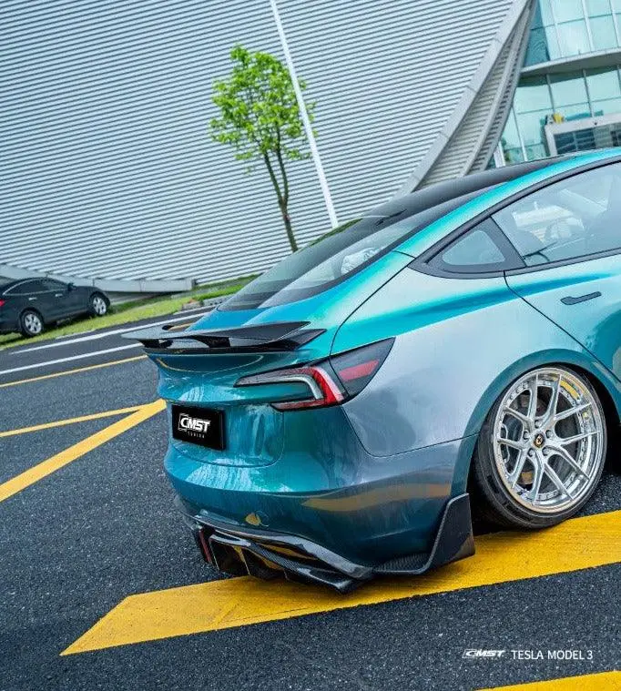 Cmst Carbon Fiber Rear Diffuser Ver.2 For Tesla Model 3 Highland 2023+ 5