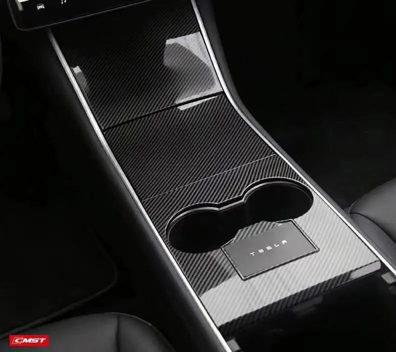 Cmst Carbon Fiber Center Console Trim For Tesla Model 3 1