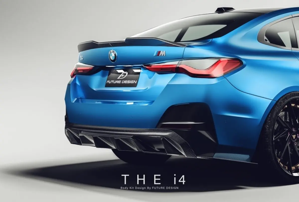 Bmw I4 G46 2022+ Carbon Fiber Rear Diffuser W/ Side Splitters By Future Design 1