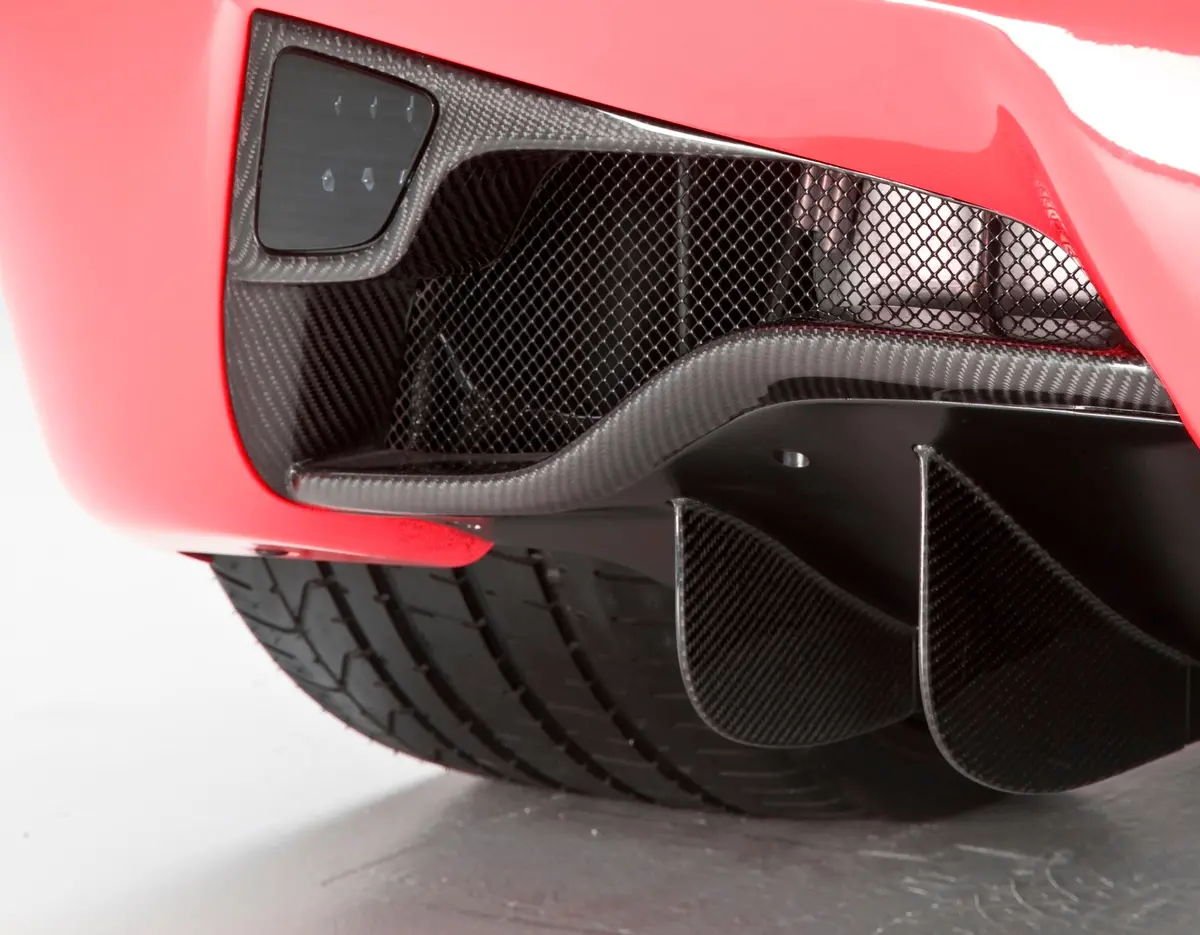 Dmc Ferrari 458 Italia: Carbon Fiber Rear Apron: Grill Cover Fits The Oem Rear Bumper Coupe & Spyder 1