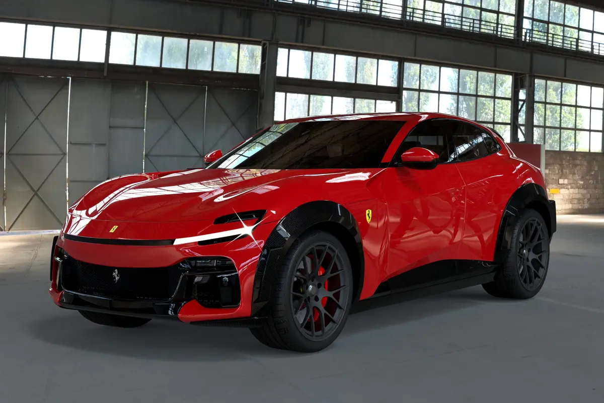 Dmc Ferrari Purosangue: Forged Carbon Fiber Aero Kit: Front Lip Splitters Fit The Oem Suv Body Bumper 1