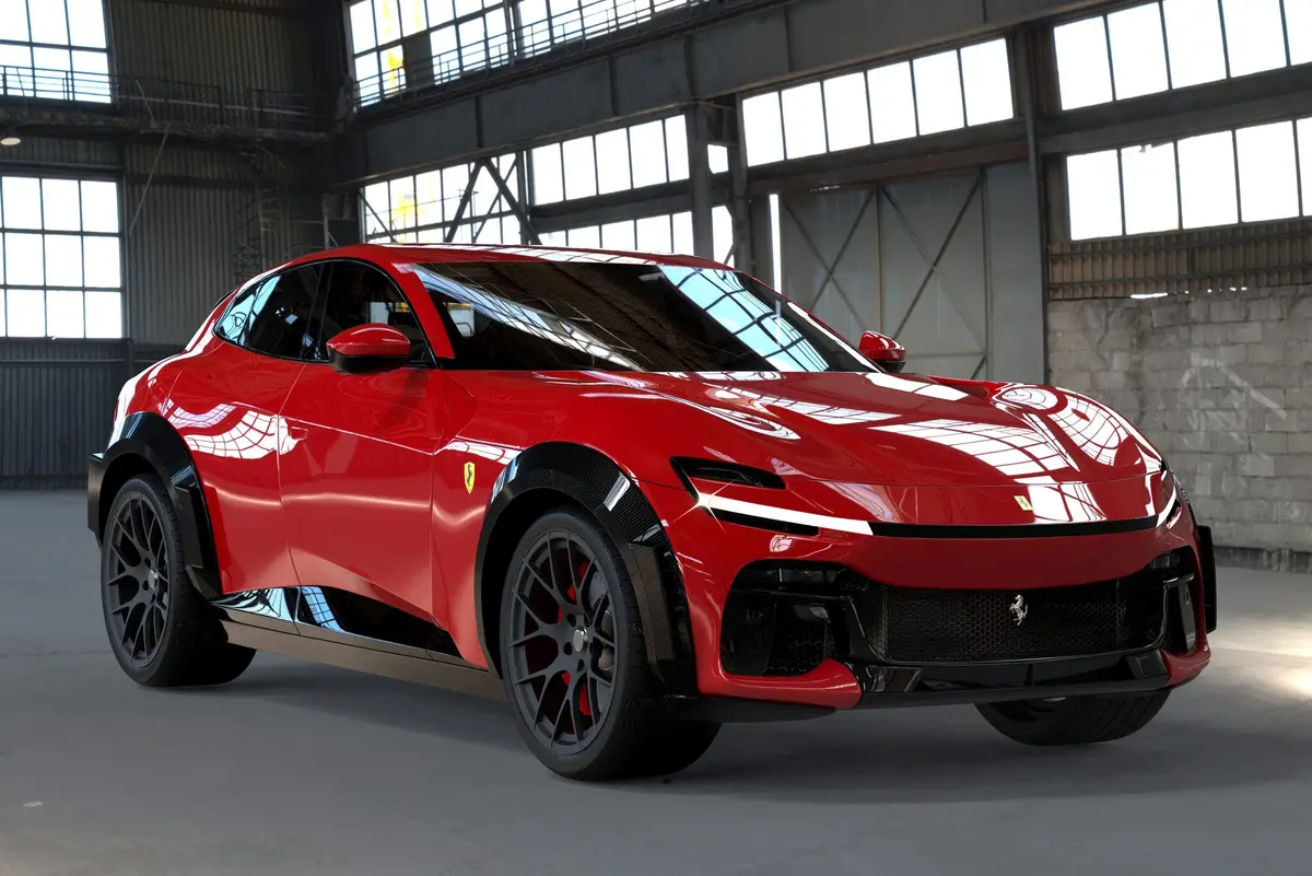 Dmc Ferrari Purosangue: Forged Carbon Fiber Aero Kit: Front Lip Splitters Fit The Oem Suv Body Bumper 2
