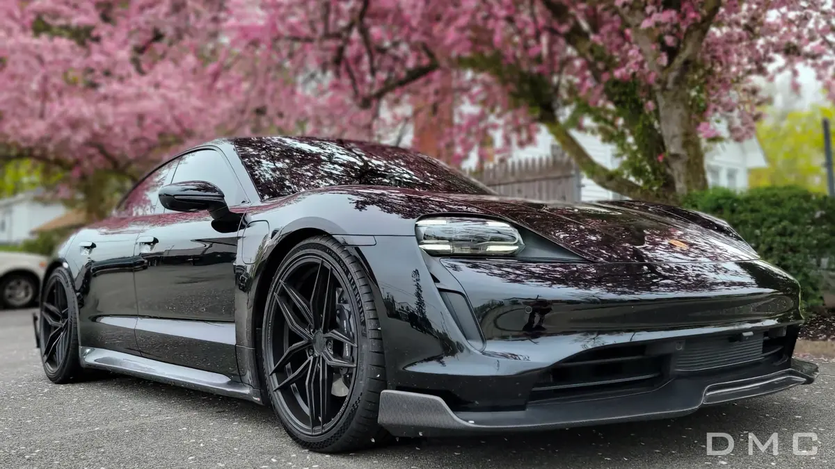 Dmc Porsche Taycan Carbon Fiber Front Lip Spoiler Fits The Oem Turbo S Coupe And 4S 1