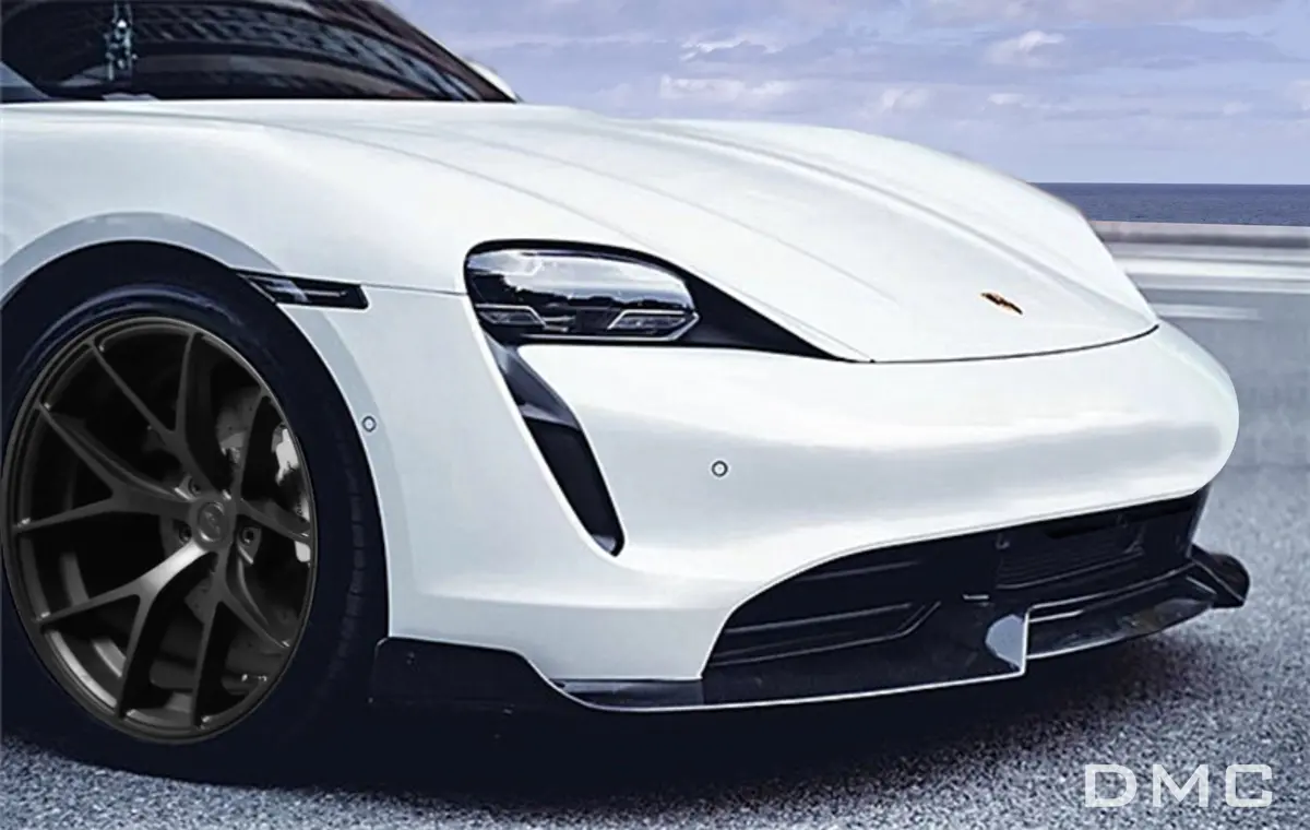 Dmc Porsche Taycan Carbon Fiber Front Lip Spoiler Fits The Oem Turbo S Coupe And 4S 1