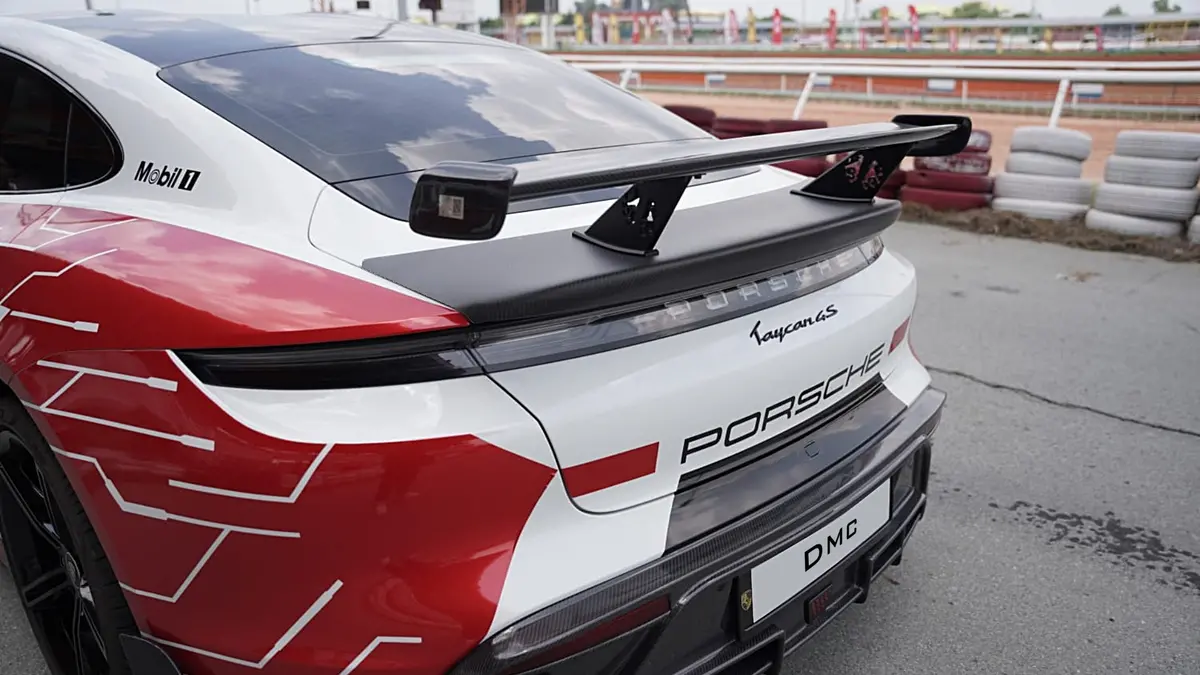 Dmc Porsche Taycan Forged Carbon Fiber Rear Wing Gt3 Spoiler Fits The Oem 4S & Turbo S Deck Lid 1