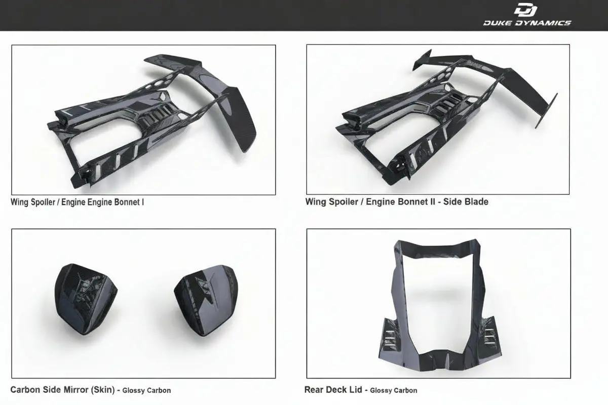Duke Dynamics Dry Carbon Fiber Aero Body Kit Package For Lamborghini Revuelto Lb744 Coupe & Roadster 7