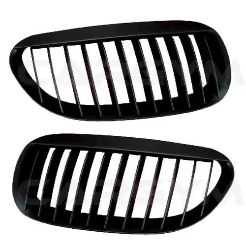 Bmw 6-Series E63 E64 645I 650I M6 Shallow Black Front Grills 1