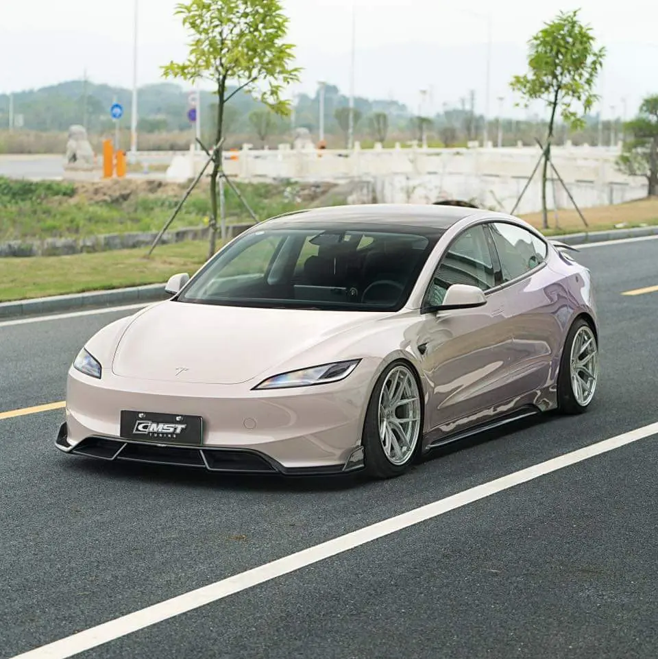 Cmst Carbon Fiber Front Lip Spoiler For Tesla Model 3 Highland 2023+ 1
