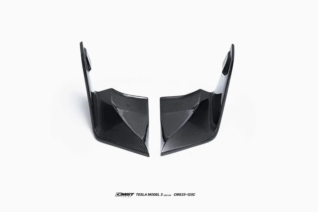Cmst Carbon Fiber Rear Diffuser Side Splitters For Tesla Model 3 Highland 2023+ 2