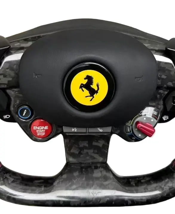 Ferrari F8 Tributo Leather & Carbon Fiber Led Steering Wheel 10