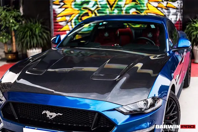 Darwinpro 2018-2020 Ford Mustang Carbon Fiber Hood 1