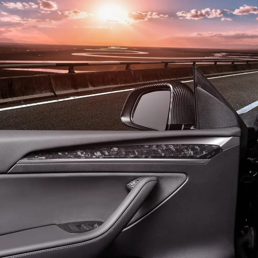 Carbonati Usa Tesla Model 3 / Model Y Dry Carbon Front Doors Trim 5