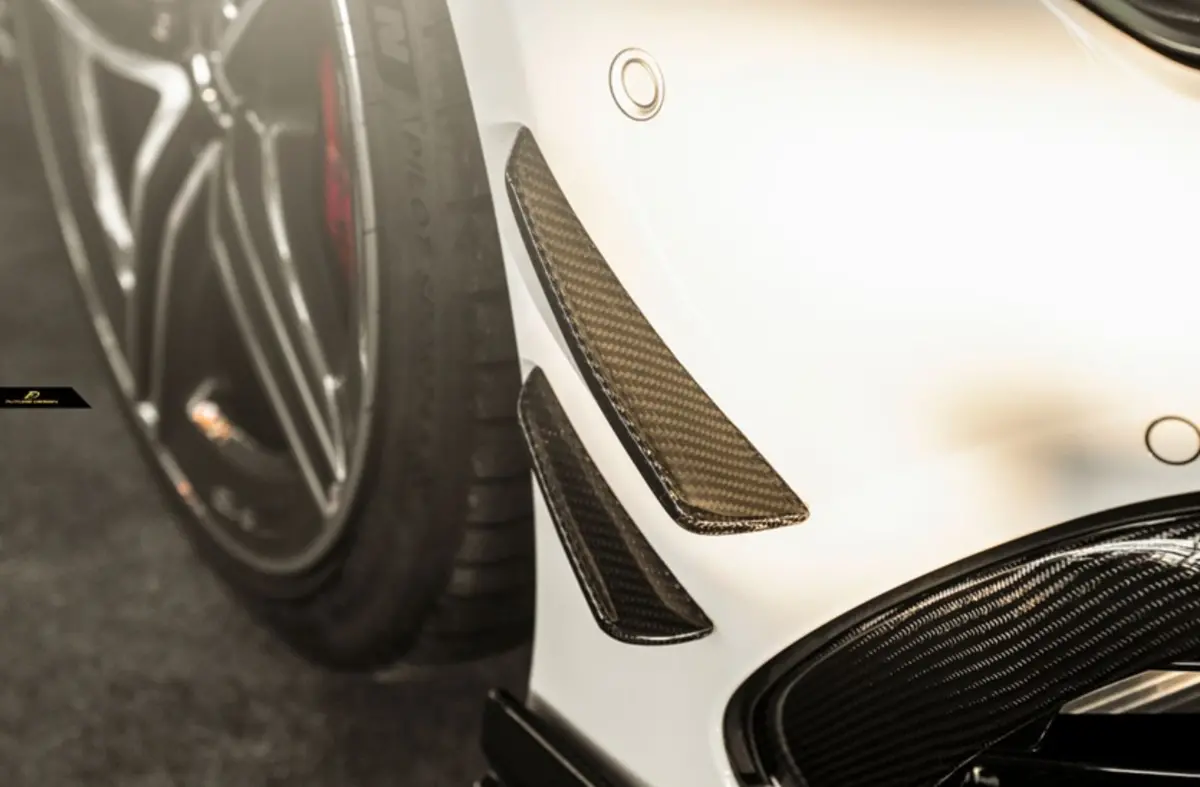 Future Design Carbon Fiber Front Canards For Mercedes-Benz Cla C118 Cla45 Cla35 Cla250 1