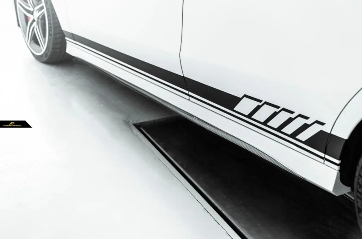 Future Design Carbon Fiber Side Skirts Trim Cover For Mercedes-Benz Cla C118 Cla45 Cla35 Cla250 1
