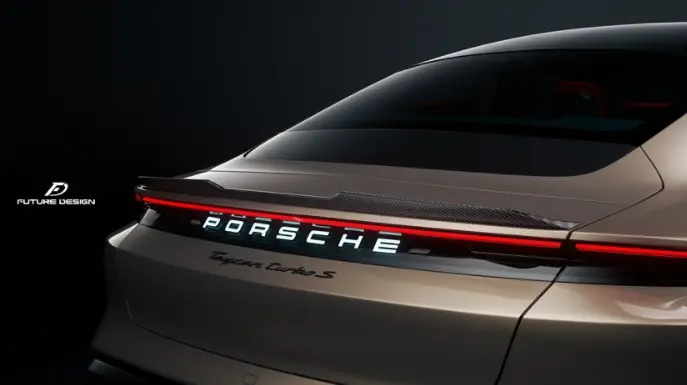 Future Design Carbon Fiber Rear Spoiler For Porsche Taycan Base & 4S & Turbo & Turbo S 1