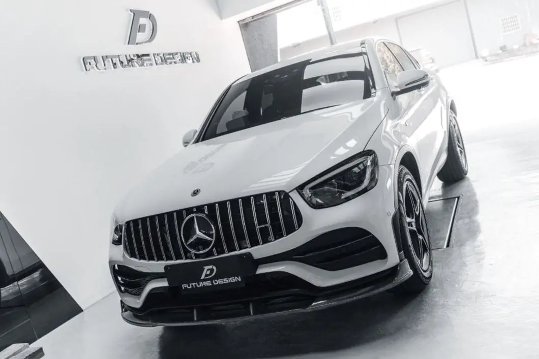 Future Design Carbon Fiber Front Lip Splitter For Mercedes Benz Glc250 Amg / Glc300 Amg / Glc43 Amg / Glc63 Amg W253 Glc & C253 Glc Coupe 2020+ Facelift 1
