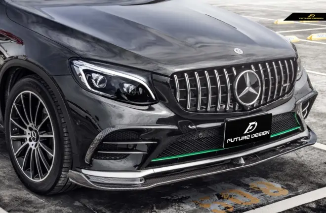 Future Design Carbon Fiber Front Lip For Mercedes Benz Glc250 Amg / Glc300 Amg / Glc43 Amg W253 Glc & Glc C253 Coupe 2016-2019 Pre-Facelift 1