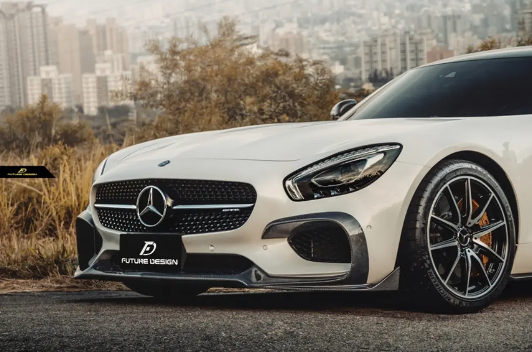 Future Design Rt Style Carbon Fiber Front Lip Splitter Mercedes-Benz Amg Gt Gts Gtc C190 2015+ 1