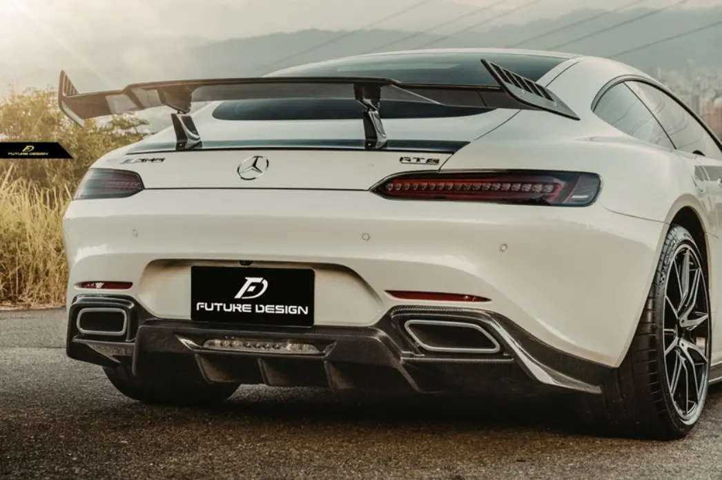Future Design Rt Style Carbon Fiber Rear Diffuser For Mercedes-Benz Amg Gt Gts Gtc C190 2015+ 1