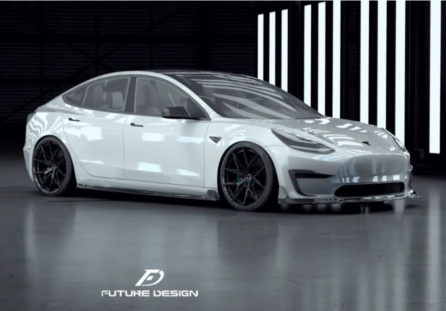 Future Design Carbon Fiber Full Body Kit For Tesla Model 3 1