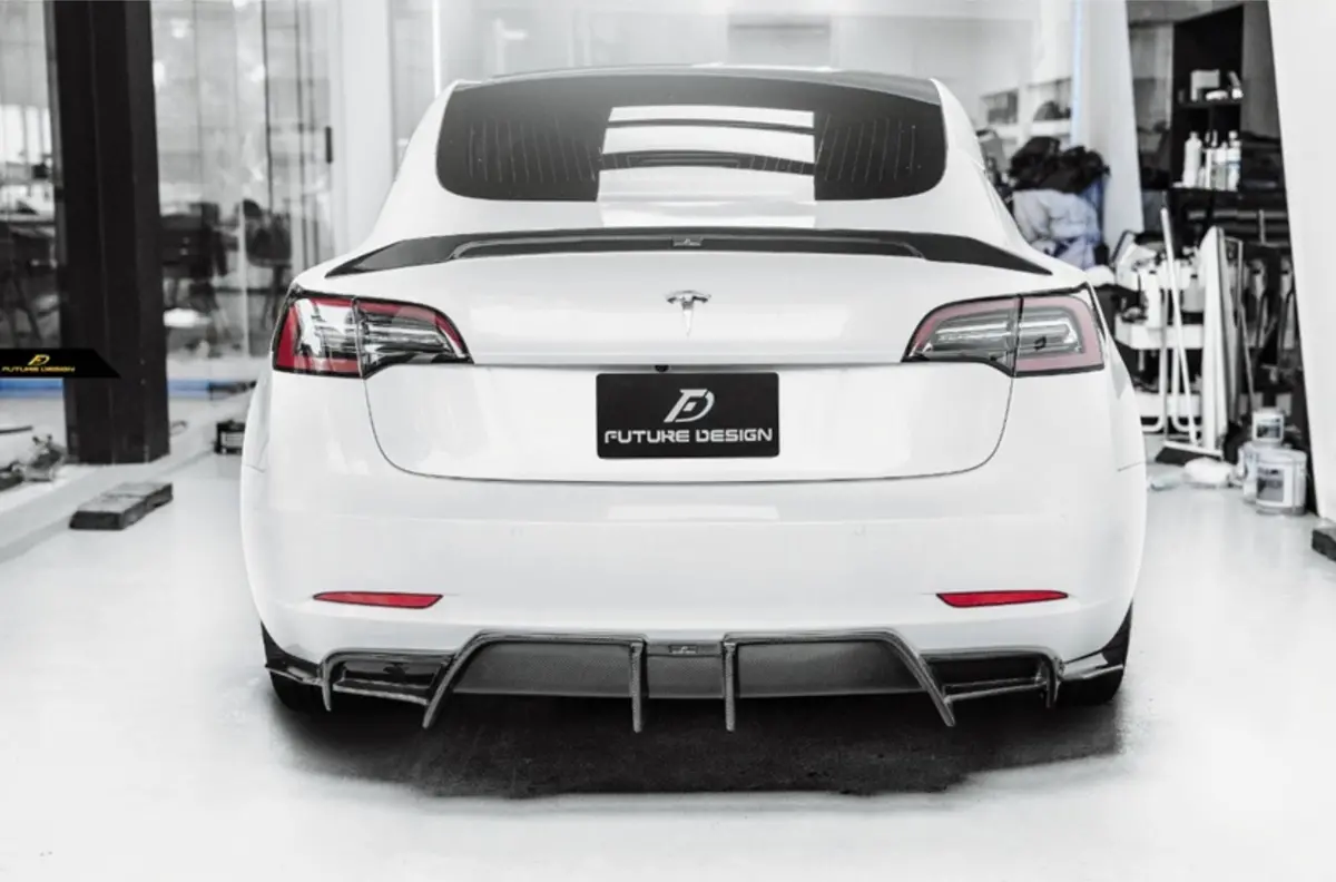 Future Design Carbon Fiber Rear Diffuser For Tesla Model 3 1