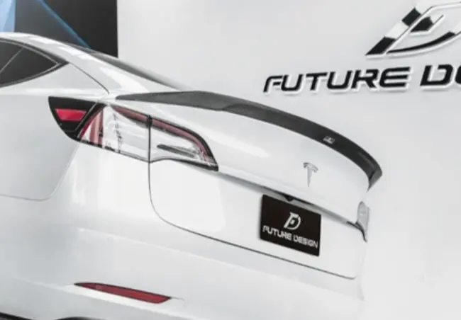 Future Design Carbon Fiber Rear Spoiler For Tesla Model 3 1