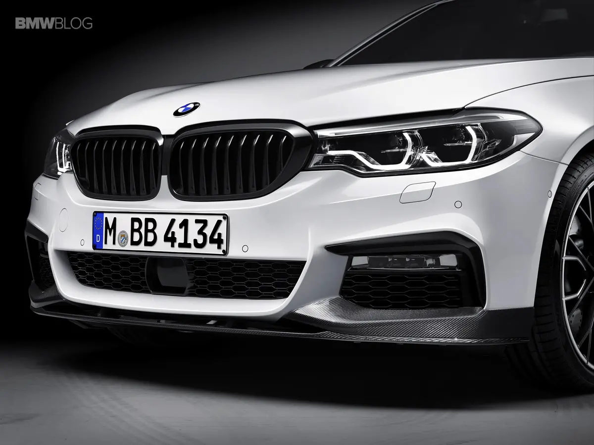 Bmw 5-Series G30 2017-2020 M-Performance Style Carbon Fiber Front Lip Spoiler 1