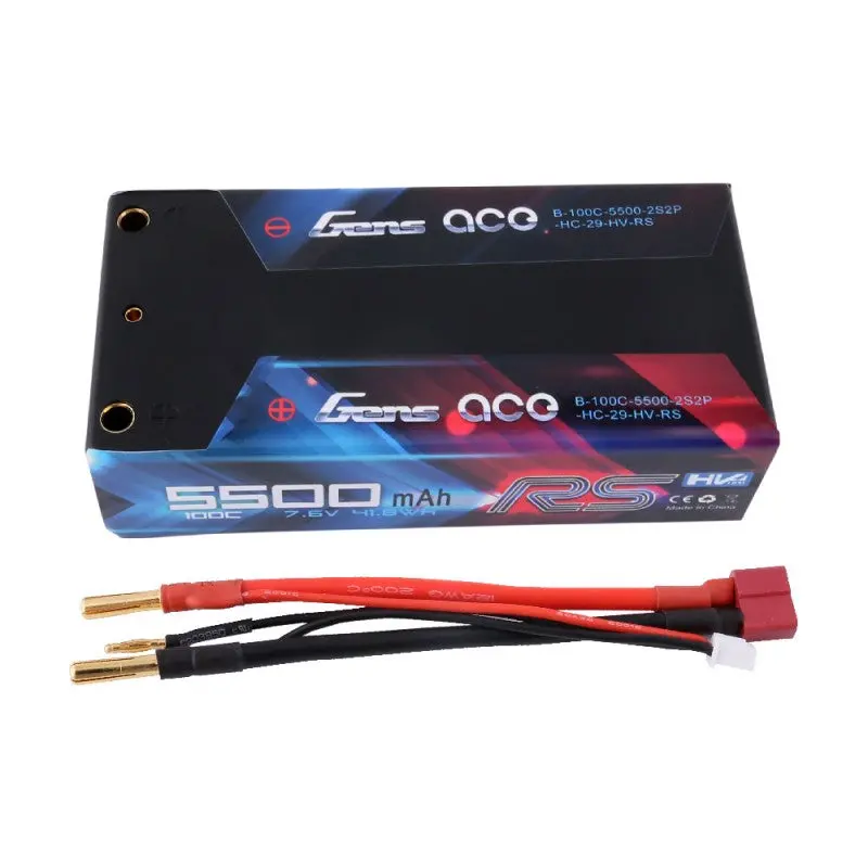 Ga-B-100C-5500-2S2p-Hc-59-Hv-Rs 5500Mah 7.6V 100C Shorty Battery With 5Mm Bullet 1