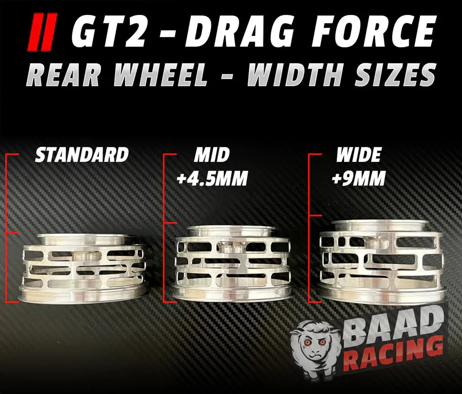Baad07 Gt2 - Glue Type Drag Force - Rear Wheels - Black - Star Center 2