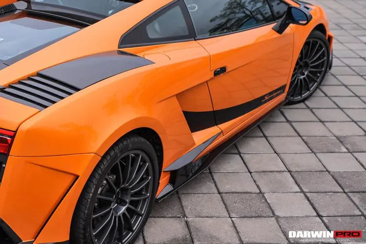 Darwinpro 2004-2014 Lamborghini Gallardo Bkss Style Side Skirts Caps 1