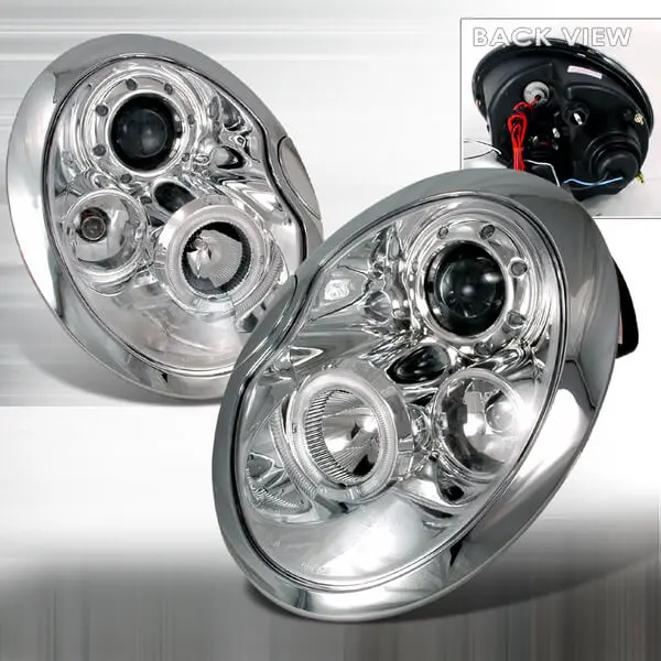 Mini Cooper 01-05 Chrome Housing Led Projector Headlight 1
