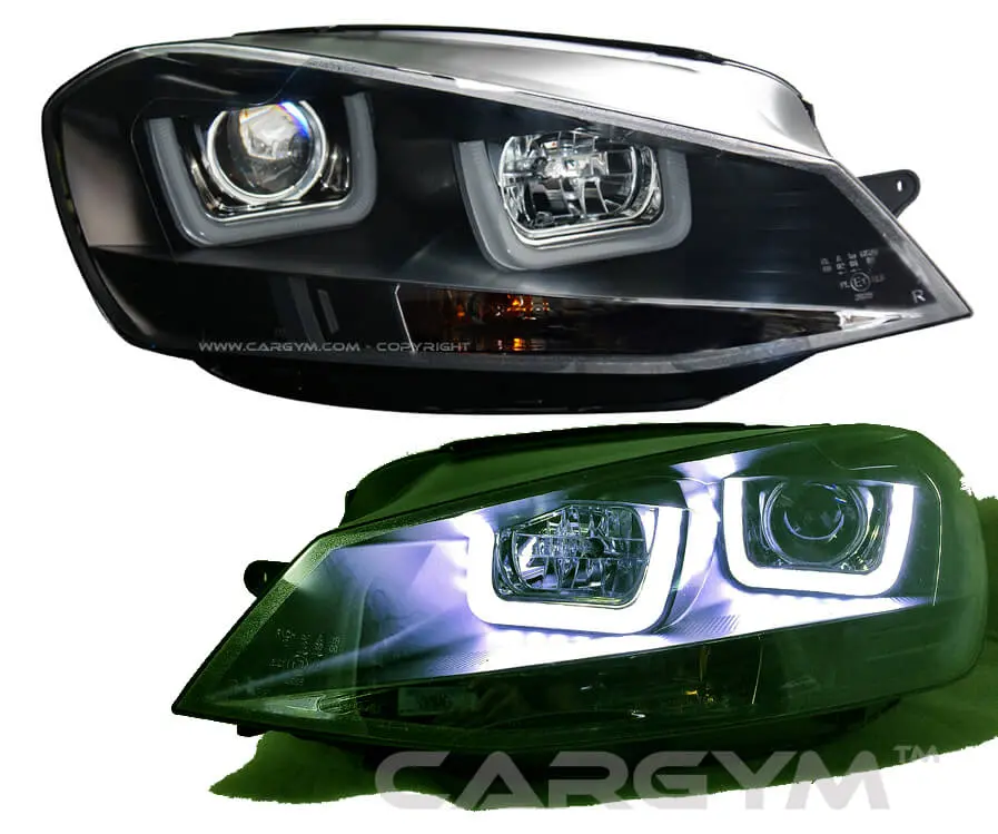 Volkswagen Golf 7 Vii Led Black Projector Headlight 1