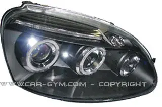 Volkswagen Golf 5 V Gti Black Projector Headlight W/Halo Ring 1