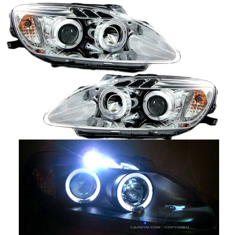 Honda 99-02 S2000 Ap1 Led & Angel Eye Projector Chrome Headlight 1