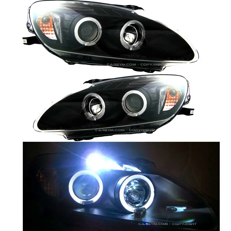 Honda 99-02 S2000 Ap1 Led & Angel Eyes Projector Black Headlight 1