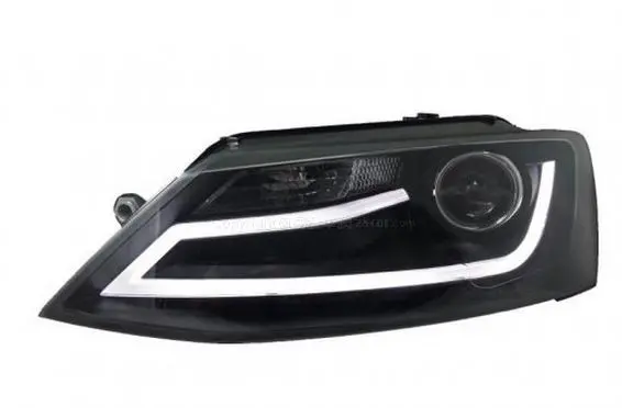 Volkswagen Jetta 2011+ Led Bar Drl Black Projector Headlight 1