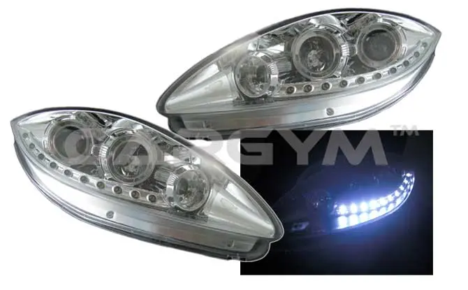 Seat Leon 2005+ Chrome Housing Led Headlight 1