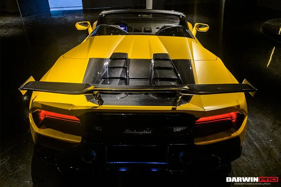 Darwinpro 2019-2022 Lamborghini Huracan Evo Spyder Od Style Dry Carbon Engine Trunk 2